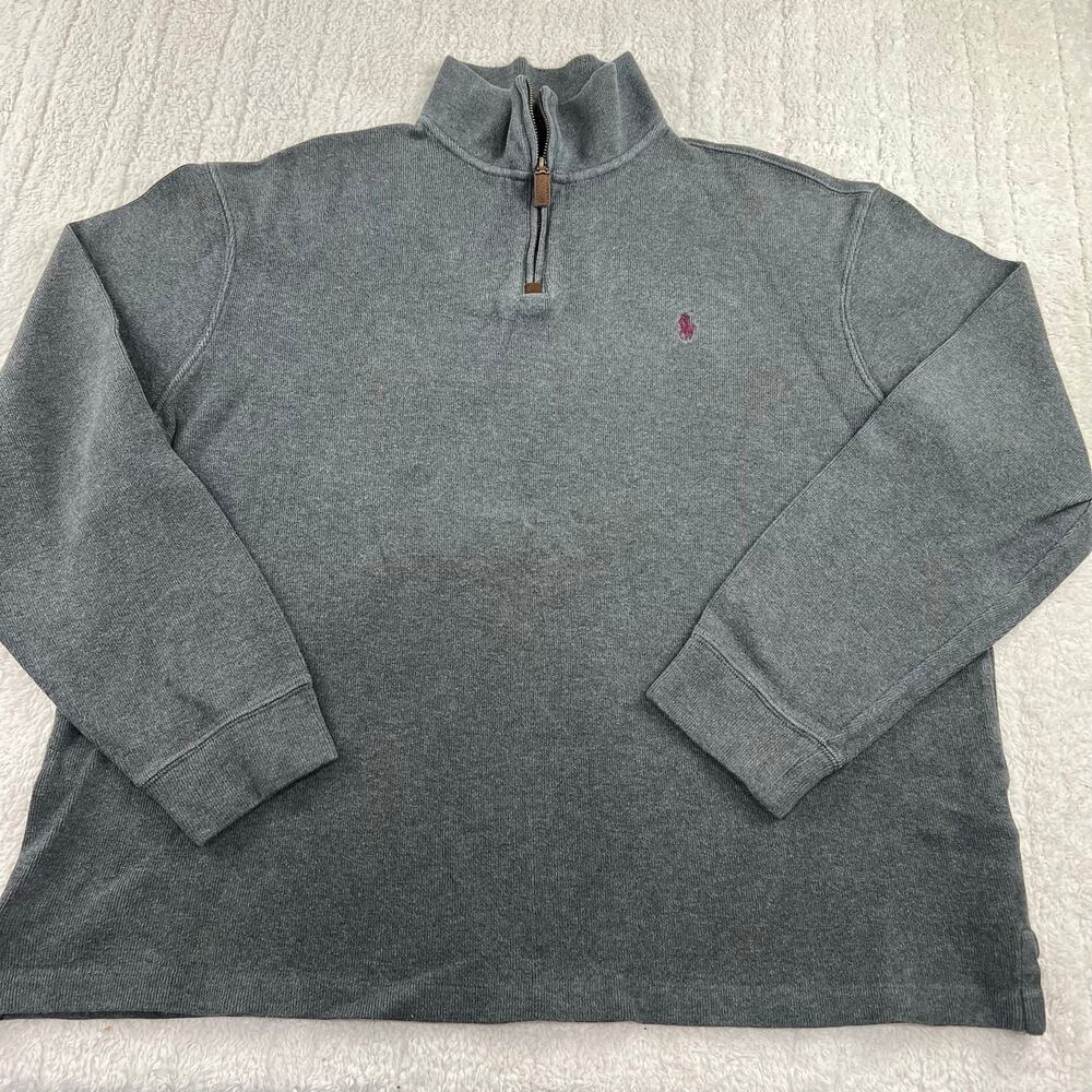 Polo Ralph Lauren quarter zip gray sweater men's size XL
